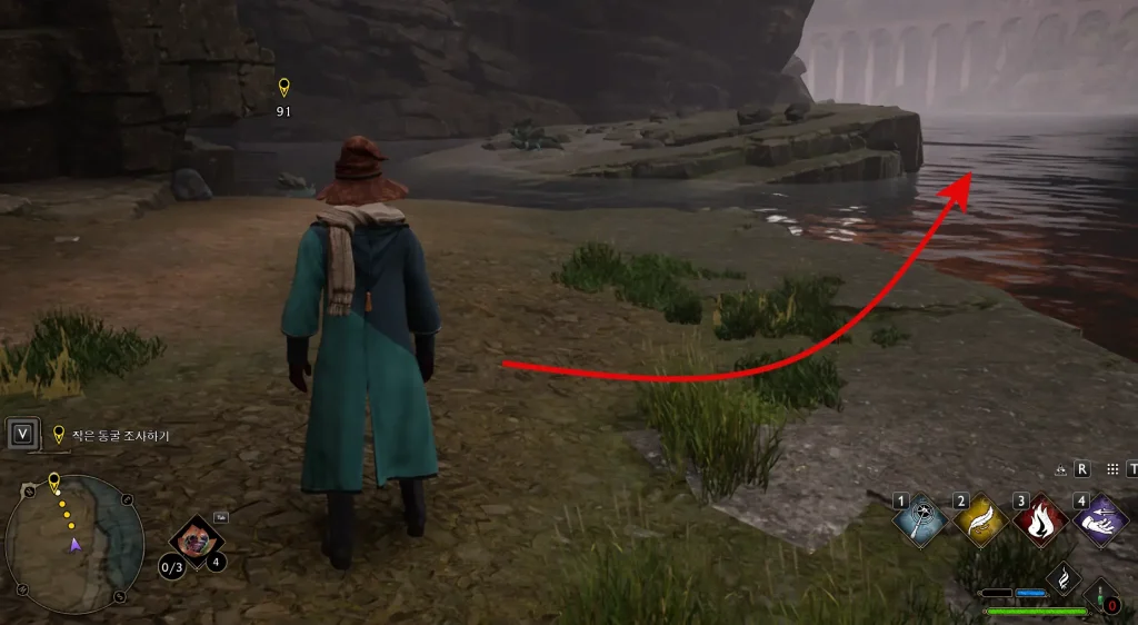 작은동굴 우측으로 헤엄치기